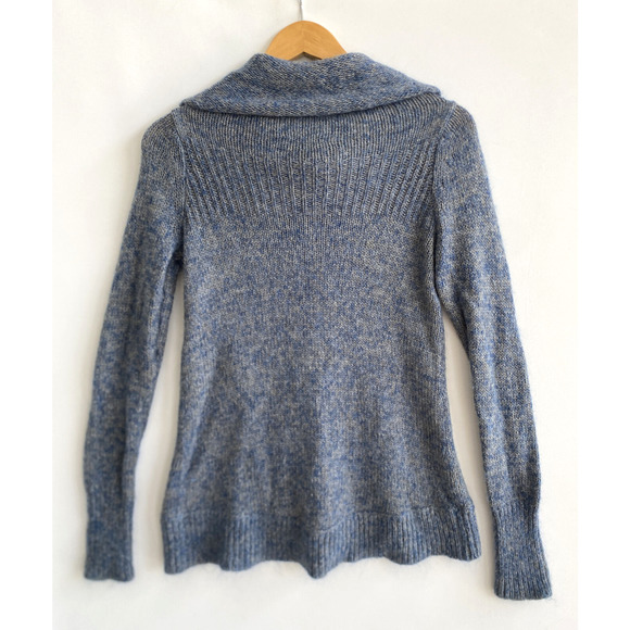 MODA INTERNATIONAL Teal Wool Mohair Blend Cardigan Sweater Snap Closure Size S - Picture 3 of 4